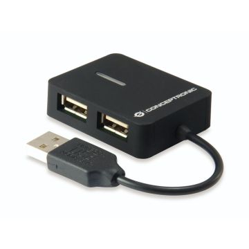 Conceptronic C4PUSB2 4 portu ceļojuma USB centrmezgls