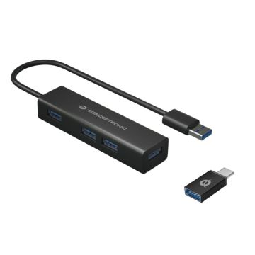 Conceptronic HUBBIES06B 4 portu USB 3.0 Centrs