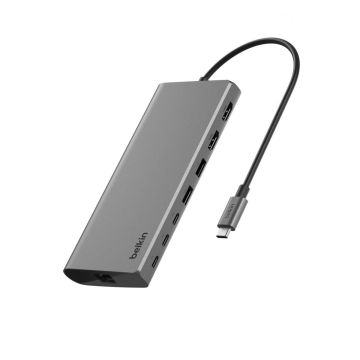 Belkin CONNECT USB-C 8-in-1 Core Dokstacija, Divi Monitori, 2x HDMI, 2x USB-A, USB-C, RJ45, SD/MicroSD