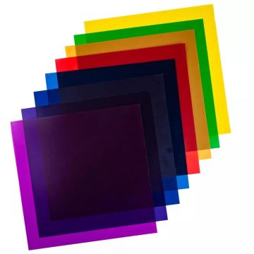 Caruba krāsu filtru komplekts studijas gaismām 30x30cm, 8 krāsas