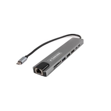 Caruba 8-in-1 USB-C Centrmezgls ar Ethernet