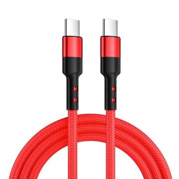 Caruba USB-C uz USB-C 60W kabelis, 3m, sarkans