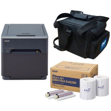 DNP DP-QW410 photo printer with 11x20 cm media and transport bag