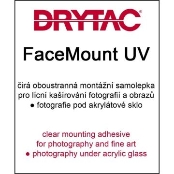 104cm x 50m Drytac FaceMount UV 75µ - optically clear mounting adhesive