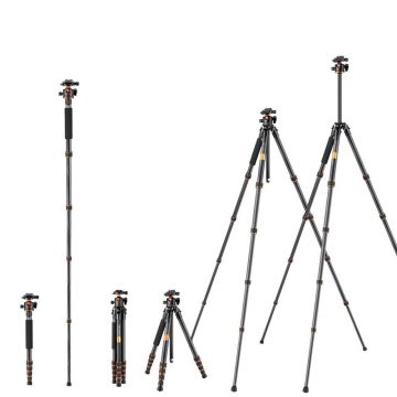 K&F Concept C254C2+BH-35L Kompakts Oglekļa Statīvs ar Lodveida Galvu 177cm