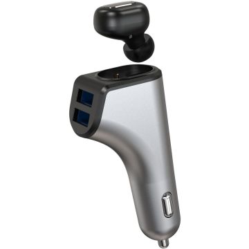 Platinet automašīnas lādētājs 2xUSB 3,1A + Bluetooth austiņa Duos (44639)
