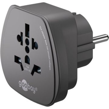 GooBay travel adapter World - Europe, black