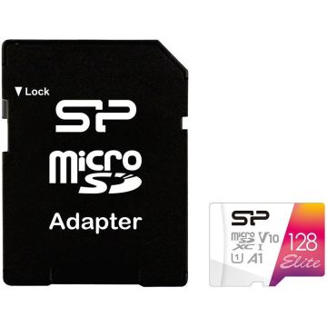 Silicon Power atmiņas karte microSDXC 128GB Elite + adapteris