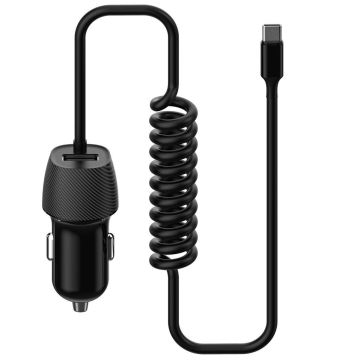 Platinet automašīnas strāvas adapteris 3.4A USB-A + USB-C (45483)