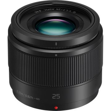 Panasonic Lumix G 25mm f/1.7 ASPH. White Box, melns