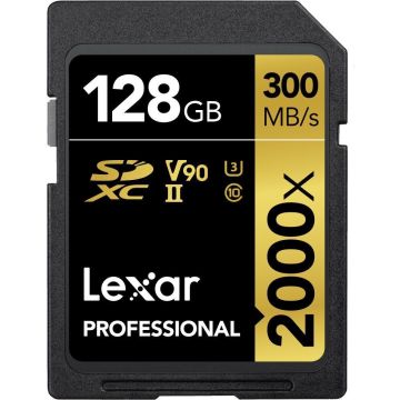 Lexar SDXC Pro 2000X atmiņas karte UHS-II U3 R300/W260 (V90) 128GB