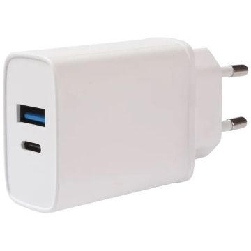 Vivanco lādētājs USB-A/USB-C PD3 20W, balts (62401)