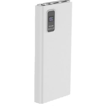 Platinet powerbank 10000mAh PD QC LED, balts