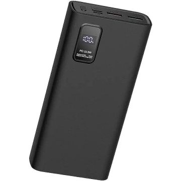 Platinet powerbank 20000mAh PD QC LED, melns
