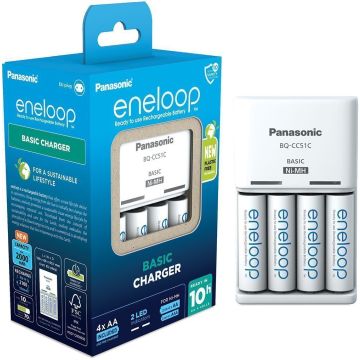 Panasonic eneloop BQ-CC51 lādētājs + 4x2000mAh akumulatori