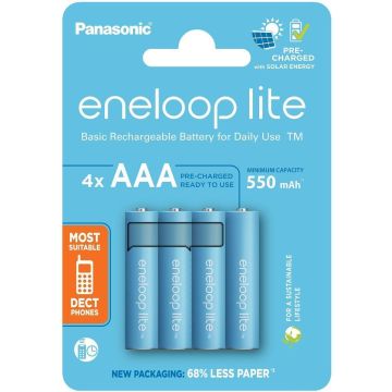 Panasonic Eneloop lite Micro 550mAh AAA Ni-MH BK-4LCCE/4BE 4gab.