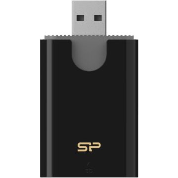 Silicon Power atmiņas karšu lasītājs Combo USB 3.2, melns