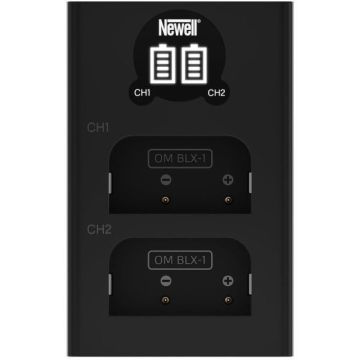 Newell DL-USB-C divkanālu lādētājs BLX-1 akumulatoriem Olympus kamerām
