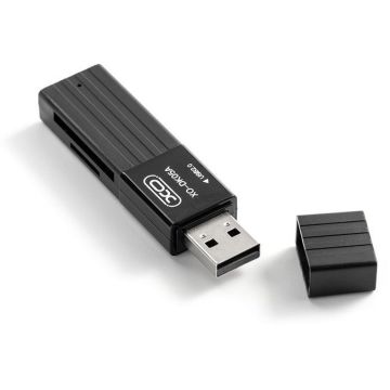 XO atmiņas karšu lasītājs DK05A 2in1 USB 2.0, melns