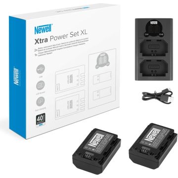 Divu kanālu lādētāja komplekts ar diviem NP-FZ100 akumulatoriem Newell DL-USB-C priekš Sony
