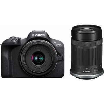 Canon EOS R100 + 18-45 + 55-210mm, melns