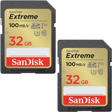 SanDisk atmiņas karte SDHC 32GB Extreme 2 gab.