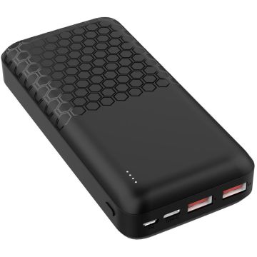 Platinet akumulators 20000mAh PD QC, melns (45932)