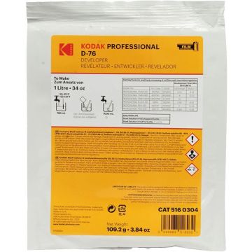 Kodak Professional D-76 Filmas izstrādes pulveris 1L pagatavošanai