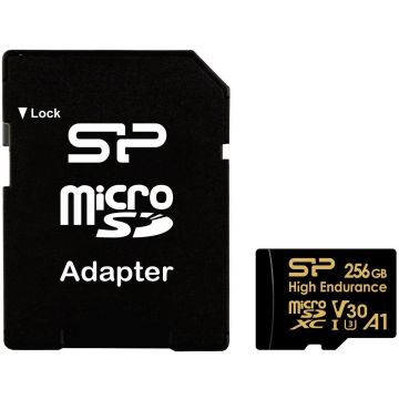 Silicon Power atmiņas karte microSDXC 256GB High Endurance + adapteris