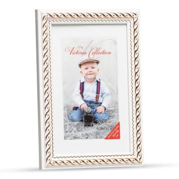 Fotogrāfijas rāmis Action 4 10x15, balts/zelts