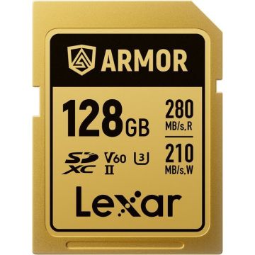 Lexar SDXC ARMOR Gold UHS-II U3, Nerūsējošs Tērauds, IP68 R280/W210 (V60) 128GB