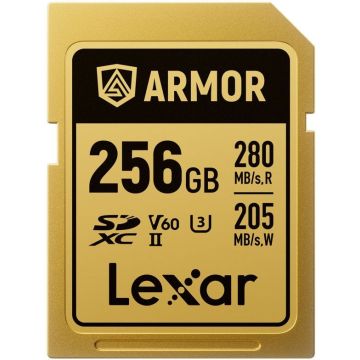 Lexar SDXC ARMOR Gold UHS-II U3, nerūsējošs tērauds, IP68 R280/W210 (V60) 256GB