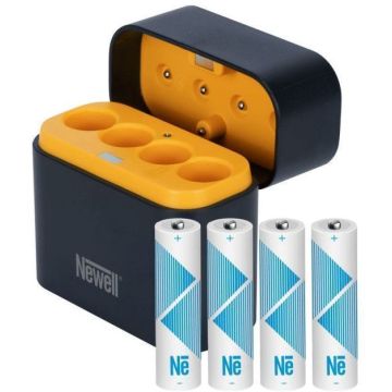 Newell četrkanālu lādētāja un 4 Li-ion AA akumulatoru komplekts - 2200mAh