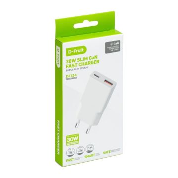 D-Fruit lādētājs 30W USB-A/USB-C DF134