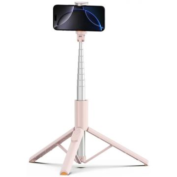 Tech-Protect Selfiju nūja statīvs L09S Bluetooth, rozā