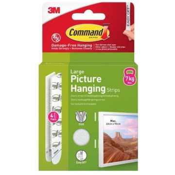 3M Command Strips Liels 4 gab., balts