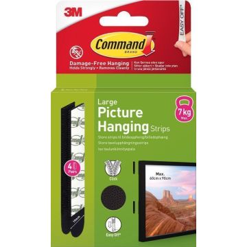 3M Command Strips Liels 4 gab., melns