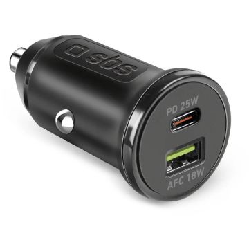 SBS automašīnas lādētājs USB-C 25W PD + USB-A 18W