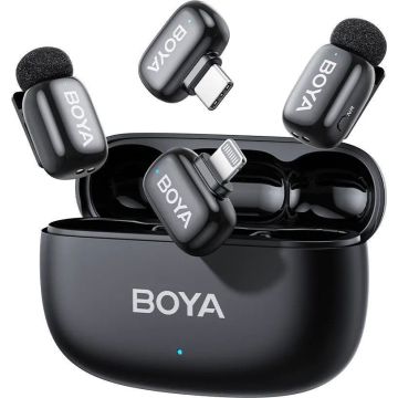 Boya bezvadu mikrofons mini 2-01 Lightning/USB-C, matēts melns