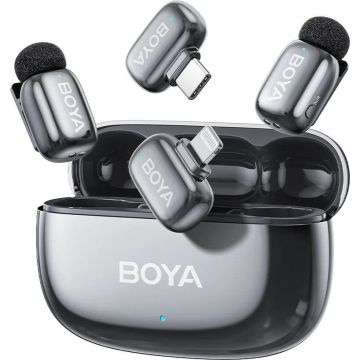 Boya bezvadu mikrofons mini 2-01 Lightning/USB-C, mēness sudrabs