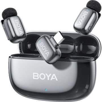 Boya bezvadu mikrofons mini 2-02 USB-C, mēness sudrabs