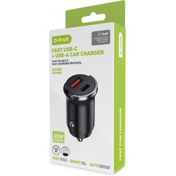 D-Fruit car charger 30W USB/USB-C DF184