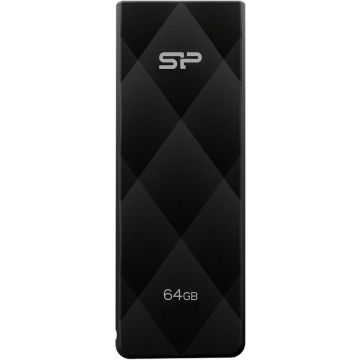 Silicon Power USB zibnis 64GB Blaze B20 USB 3.2, melns