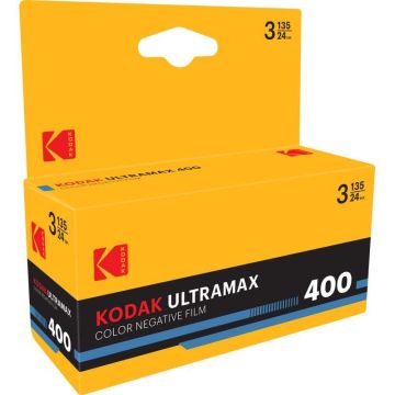 Eastman Kodak Ultramax 400 135-24 kadru foto filma, 3 gab. paka, Horizontal