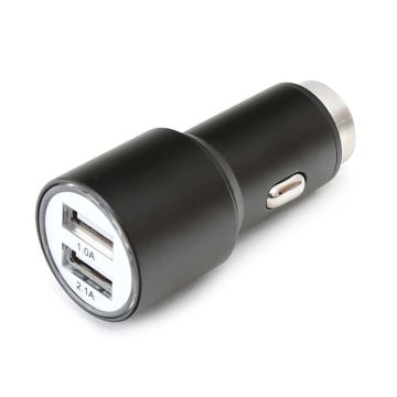 Omega automašīnas lādētājs 2xUSB 2100mA Metal, melns (43342)