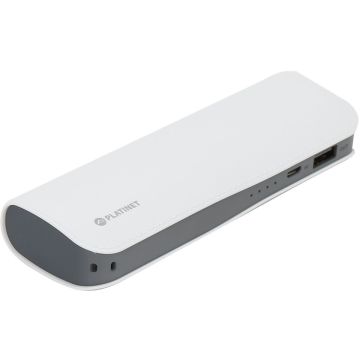 Platinet enerģijas banka Āda 7200mAh, balta (43415)