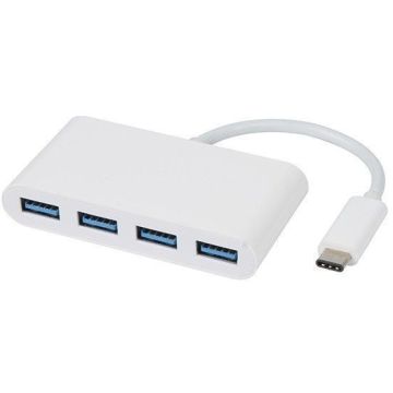 Vivanco USB hub USB-C 3.1 4-port, balts (34292)