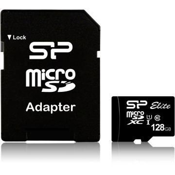 Silicon Power atmiņas karte microSDXC 128GB Elite UHS-I Class 10 + adapteris