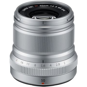 Fujifilm Fujinon XF 50mm f/2 R WR objektīvs, sudrabs
