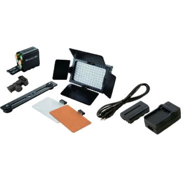 Falcon Eyes LED lampu komplekts ar regulējamu spilgtumu DV-96V-K2 ar akumulatoru